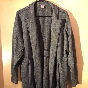 Soybu herringbone gray wrap sweater jacket